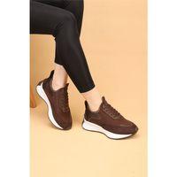 Cena Kahverengi Lüx Süet Kadın Günlük Yürüyüş Ayakkabısı