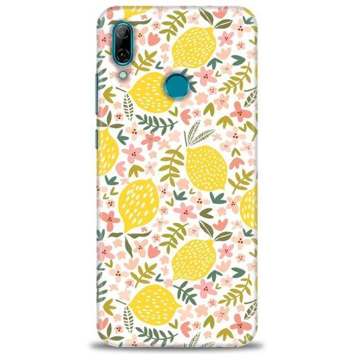 Huawei P Smart 2019 Kılıf HD Baskılı Kılıf - Limon ve Çiçekler + Tam Ekran Koruyucu