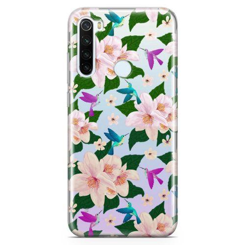 Xiaomi Redmi Note 8 Kılıf Karanfil Kuşlar Arka Kapak Koruma Desenli Full Koruyucu