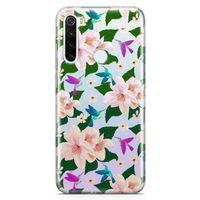 Xiaomi Redmi Note 8 Kılıf Karanfil Kuşlar Arka Kapak Koruma Desenli Full Koruyucu