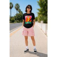 ALEXANDERGARDI Yaka ve Kol Detaylı Baskılı Kadın T-shirt