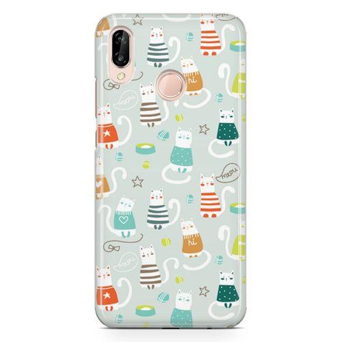 Huawei P20 Lite Kılıf Kedi Maması Kumu Arka Kapak Koruma Desenli Full Koruyucu