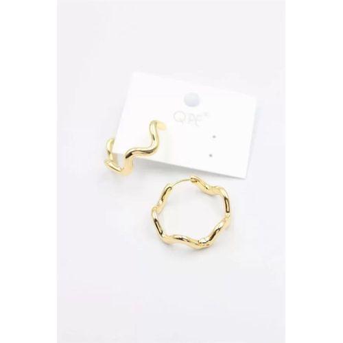 Kıvrımlı Halka Küpe - Altın