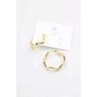 Kıvrımlı Halka Küpe - Altın