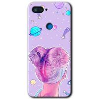 Xiaomi Mi 8 Lite Kılıf HD Desen Baskılı Arka Kapak+Temperli Cam - Uzaylı Kız