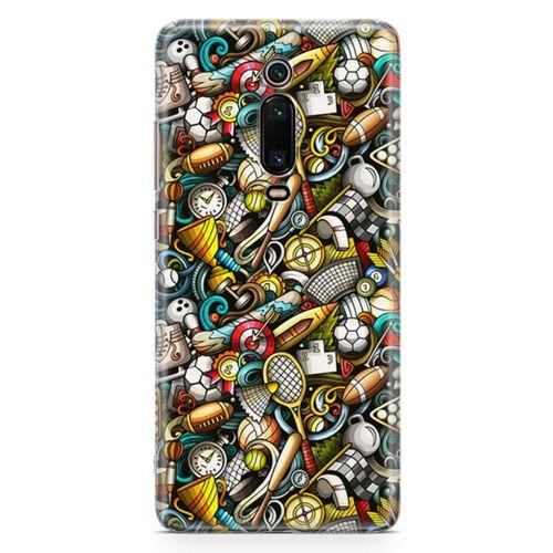Xiaomi Redmi K20 Pro Kılıf Basket Futbol Doodle Arka Kapak Koruma Desenli Full Koruyucu