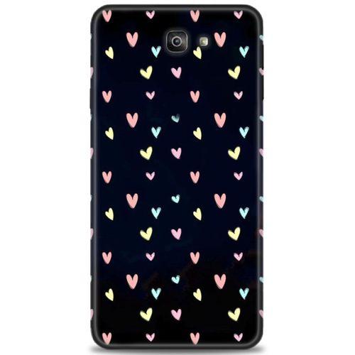 Samsung Galaxy J7 Prime Kılıf HD Baskılı Kılıf - Mini Mini Kalpler + Tam Ekran Koruyucu