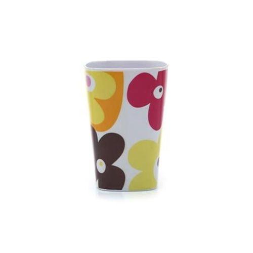 2 Adet Kalemlik Kırmızı Papatya Desenli Ofis Gereci 7X7X11Cm 300Ml