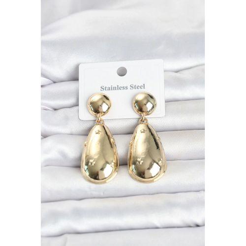 316L Çelik Gold Renk Damla Model Kadın Küpe