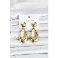 316L Çelik Gold Renk Damla Model Kadın Küpe