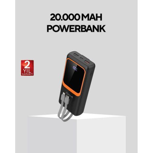 Powerbank 20000 Mah Dijital Ekranlı Ve Çok Kablolu Hızlı Şarj Cihazı