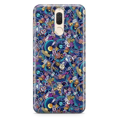 Huawei Mate 10 Lite Kılıf Space Doodle Arka Kapak Koruma Desenli Full Koruyucu