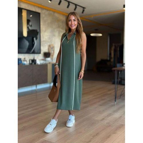 Kadın Modal Kumaş şerit Detaylı Fermuarlı Midi Elbise