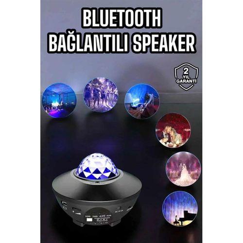 Çocuklara Özel Şarjlı Bluetooth Hoparlör Parti Led Lambası Yıldızlı Projeksiyon