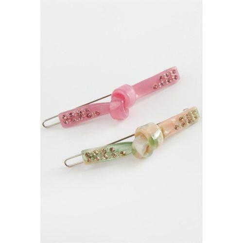 Düğüm Taşlı Klipsli Toka