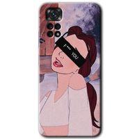 Xiaomi Redmi Note 11 5G Global Kılıf HD Desen Baskılı Arka Kapak+Temperli Cam - Bad Girl