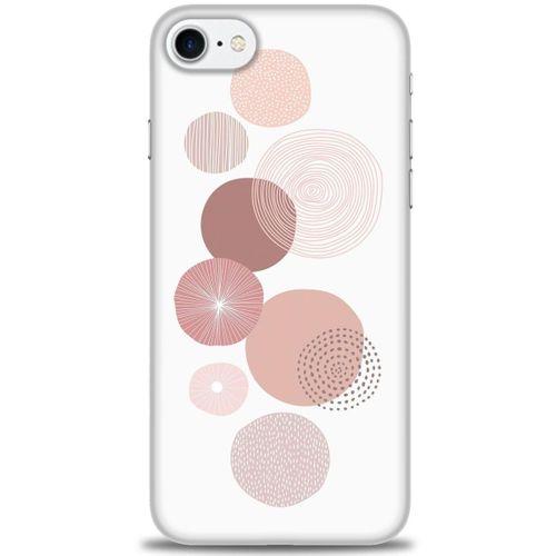 iPhone SE 2020 Kılıf HD Baskılı Kılıf - Mürdüm Daireler + Tam Ekran Koruyucu