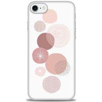 iPhone SE 2020 Kılıf HD Baskılı Kılıf - Mürdüm Daireler + Tam Ekran Koruyucu