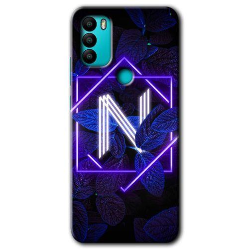 Potkal Hediye Fabrikası General Mobile GM 21 Plus Kılıf HD Desen Baskılı Arka Kapak - Dark Neon Yaprak N Harfi