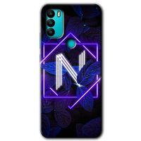 Potkal Hediye Fabrikası General Mobile GM 21 Plus Kılıf HD Desen Baskılı Arka Kapak - Dark Neon Yaprak N Harfi