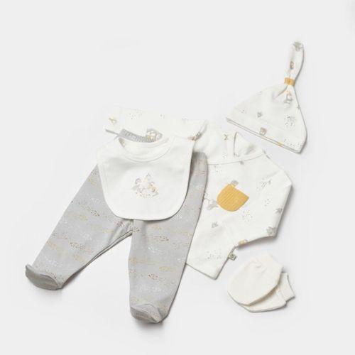 Bibaby Biorganic Penguin Club 5 Parça Hastane Çıkış Seti 62351 Ekru Gri