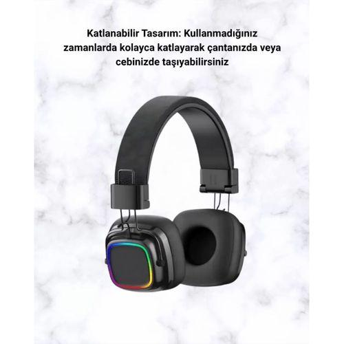 Renkli Işık Efektli Bluetooth 5.3 Müzik Kulaklığı