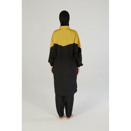 Estiva 26967 Siyah Golden Tam Kapalı Pantolonlu Fermuarlı Uzun Tesettür Mayo