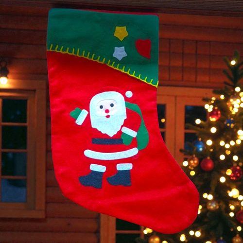 NOEL BABA ÇORABI KIRMIZI NOEL ÇORABI NOEL BABA FİGÜRLÜ ÇORAP YILBAŞI SÜSLERİ YILBAŞI DEKORLARI 44 CM