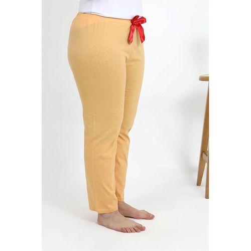 Kadın Pamuklu Büyük Beden Alt Pijama Sarı
