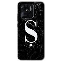 Redmi 10C Kılıf HD Desen Baskılı Arka Kapak - Siyah Mermer Desenli Ş Harfi