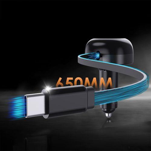 Lenyes CA59 Type-C Kablolu Hızlı Şarj Özellikli Type-C + USB-A Portlu Araç Şarj Aleti PD 60W