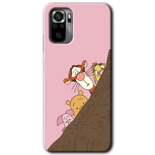 MRCİLETİSİM Xiaomi Redmi Note 10s Kılıf HD Desen Baskılı Arka Kapak + Temperli Cam - Winnie the Pooh