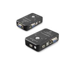 Vga Usb Kvm Switch 2 In 1 Out + 2 Port Usb Console + 2 Port Usb Pc (Klavye/Mouse + Yazıcı) - Siyah HDX1360