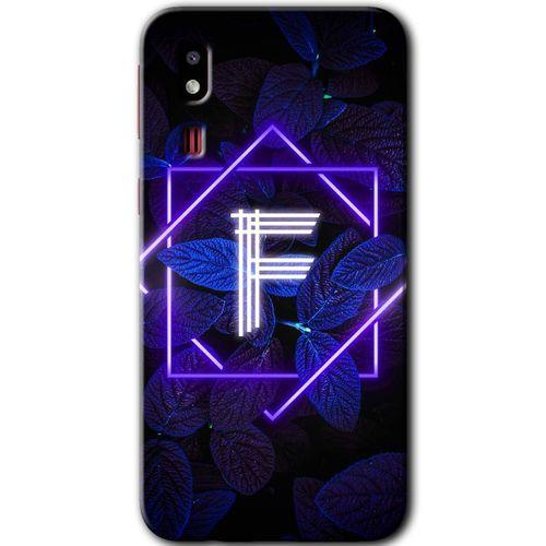 Potkal Hediye Fabrikası Samsung Galaxy A2 Core Kılıf HD Desen Baskılı Arka Kapak - Dark Neon Yaprak F Harfi