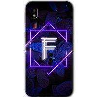 Potkal Hediye Fabrikası Samsung Galaxy A2 Core Kılıf HD Desen Baskılı Arka Kapak - Dark Neon Yaprak F Harfi