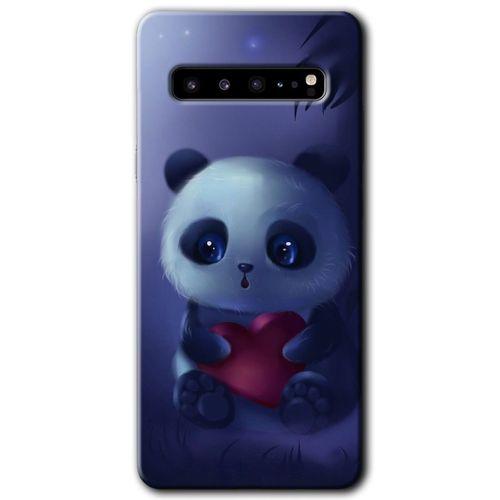 Samsung Galaxy S10 Plus HD Baskılı Kılıf + 9D Tam Ekran Koruyucu - Bebek Panda