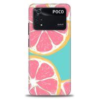 Xiaomi Poco M4 Pro 4G Kılıf HD Baskılı Kılıf - Pembe Limon + Tam Ekran Koruyucu