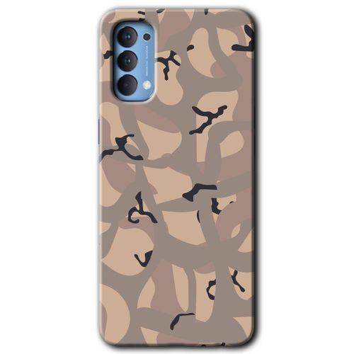 Potkal Hediye Fabrikası Oppo Reno 4 Kılıf HD Desen Baskılı Arka Kapak - Kamuflaj 6