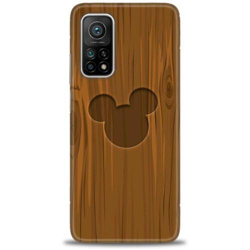 Xiaomi Mi 10T Pro Kılıf HD Baskılı Kılıf - Ahşap Mickey + Tam Ekran Koruyucu