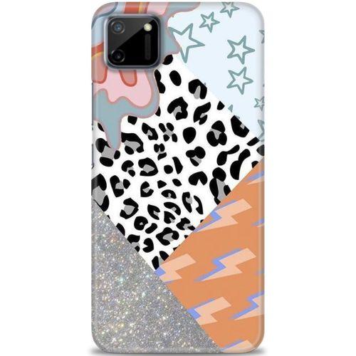 Realme C11 Kılıf HD Baskılı Kılıf - Leopar ve Şimşekler + Tam Ekran Koruyucu