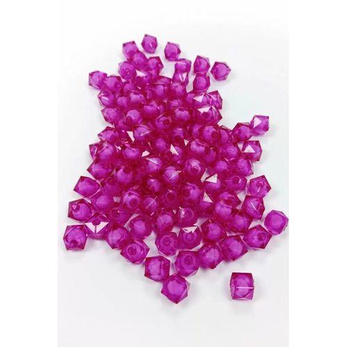Küp Boncuk İçten Boncuklu Bileklik Çanta Boncuğu 10 mm 50 gr Mor - BNC451