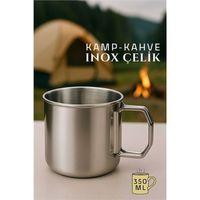 Inox Çelik Kamp Kupası - Inox Kamp Bardağı Profesyonel Inox Çelik 350 ml