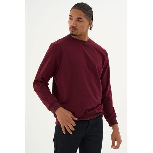 Süperlife Erkek Gri Bisiklet Yaka Ribanalı Regular Fit Sweatshirt spr26swk930