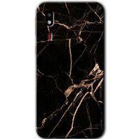 Galaxy A2 Core Kılıf HD Desen Baskılı Arka Kapak - Siyah Gold Mermer
