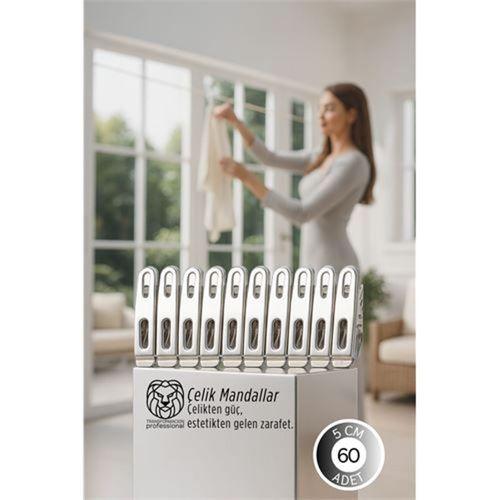 Premium Çelik Mandal Seti - 60'lı Elite Seri, Endüstriyel Mukavemetli Çamaşır Mandalı