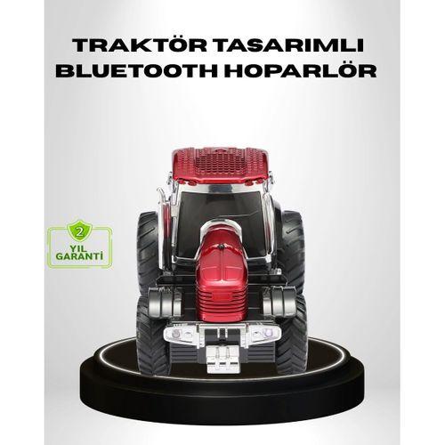 Retro Traktör Tasarımlı Kablosuz Hoparlör Usb Tf Aux Fm Destekli