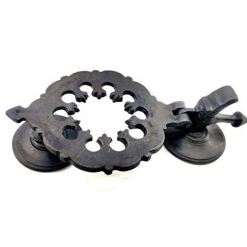 Antika Tarz Dekoratif Pirinç Osmanlı Kapı Tokmağı, Taktak - 265x75mm, Oksit