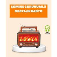 Şömine Alev Işıklı Solar Bluetooth Hoparlör – 7w Güçlü Ses, Fm Radyo
