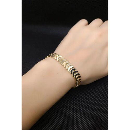 Balık Kılçığı Yassı Gold Kaplama Künye Kılçık Bileklik – SNJ-454