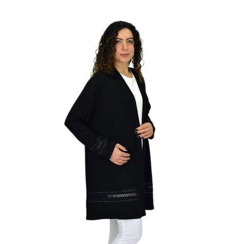 Kadın Siyah Likralı Viskon Hırka BGL-ST04678
